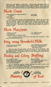 Xmas Recipes leaflet - back
