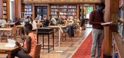 The Library and students at LSHTM.