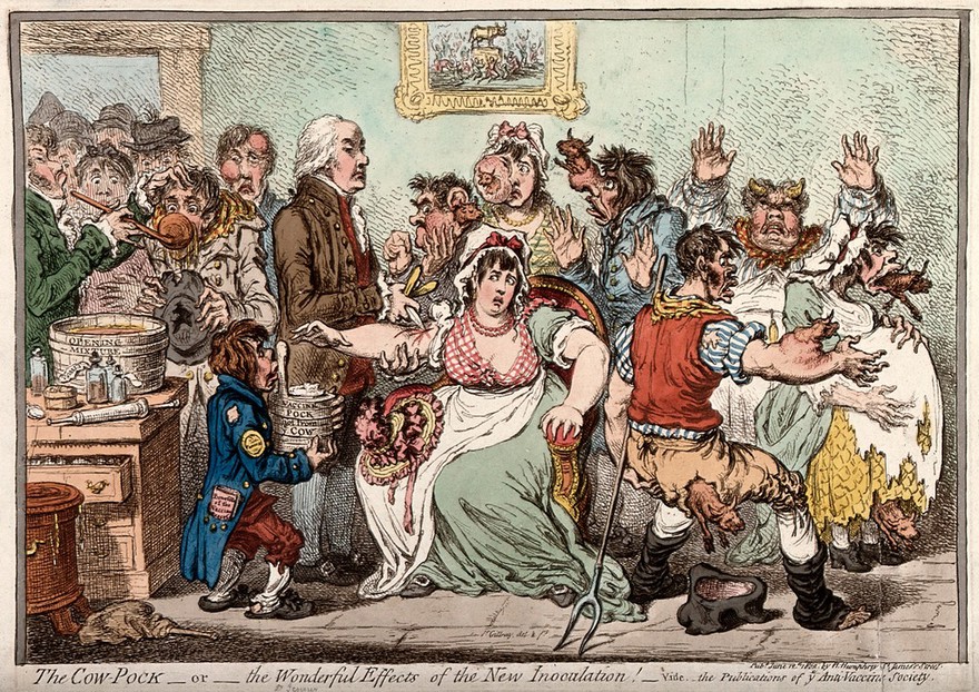 A comic of the time which satirizes the views of those against vaccination.